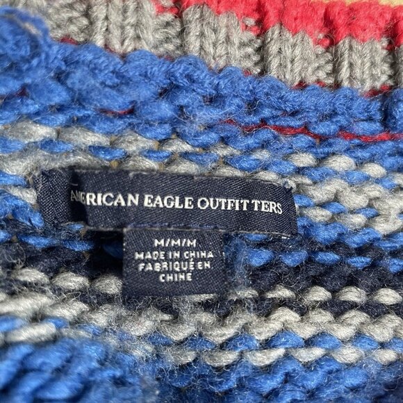 American Eagle Knit Sweater‎ Rainbow Bright Wool Acrylic blend Women’s Medium - Picture 3 of 5